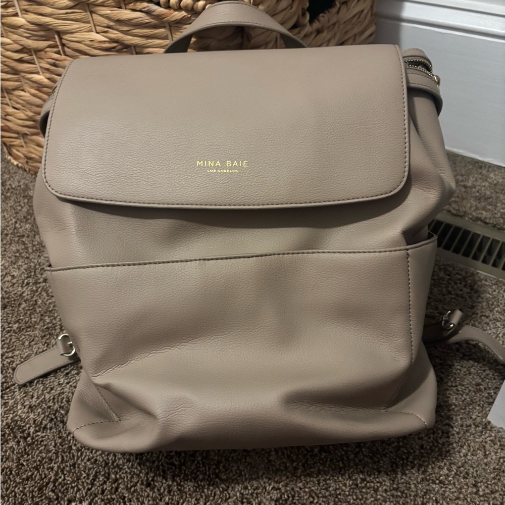 Mina Baie Taupe Diaper Bag/backpack